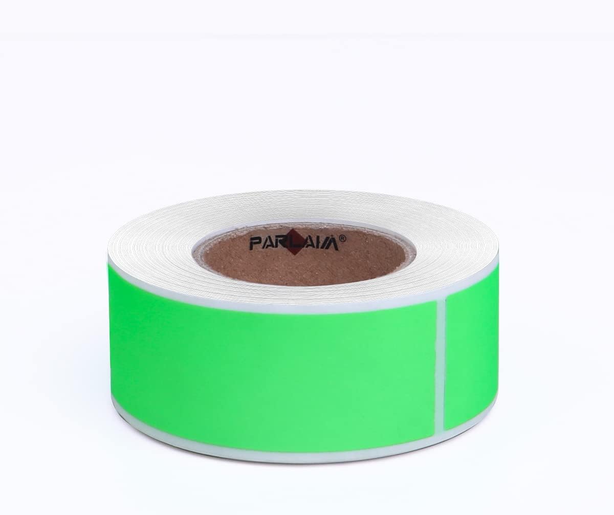 Square Color Coding Labels 3 x 1 inch Rectangle Fluorescent Green Stickers
