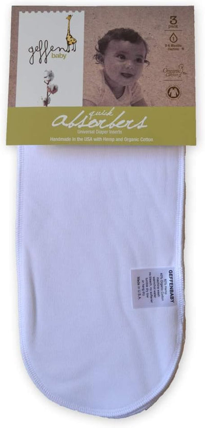 Quick Absorbers Cloth Diaper Inserts & Liners, 60% Hemp 40% Organic Cotton, Reusable Baby Diaper Insert, Soft