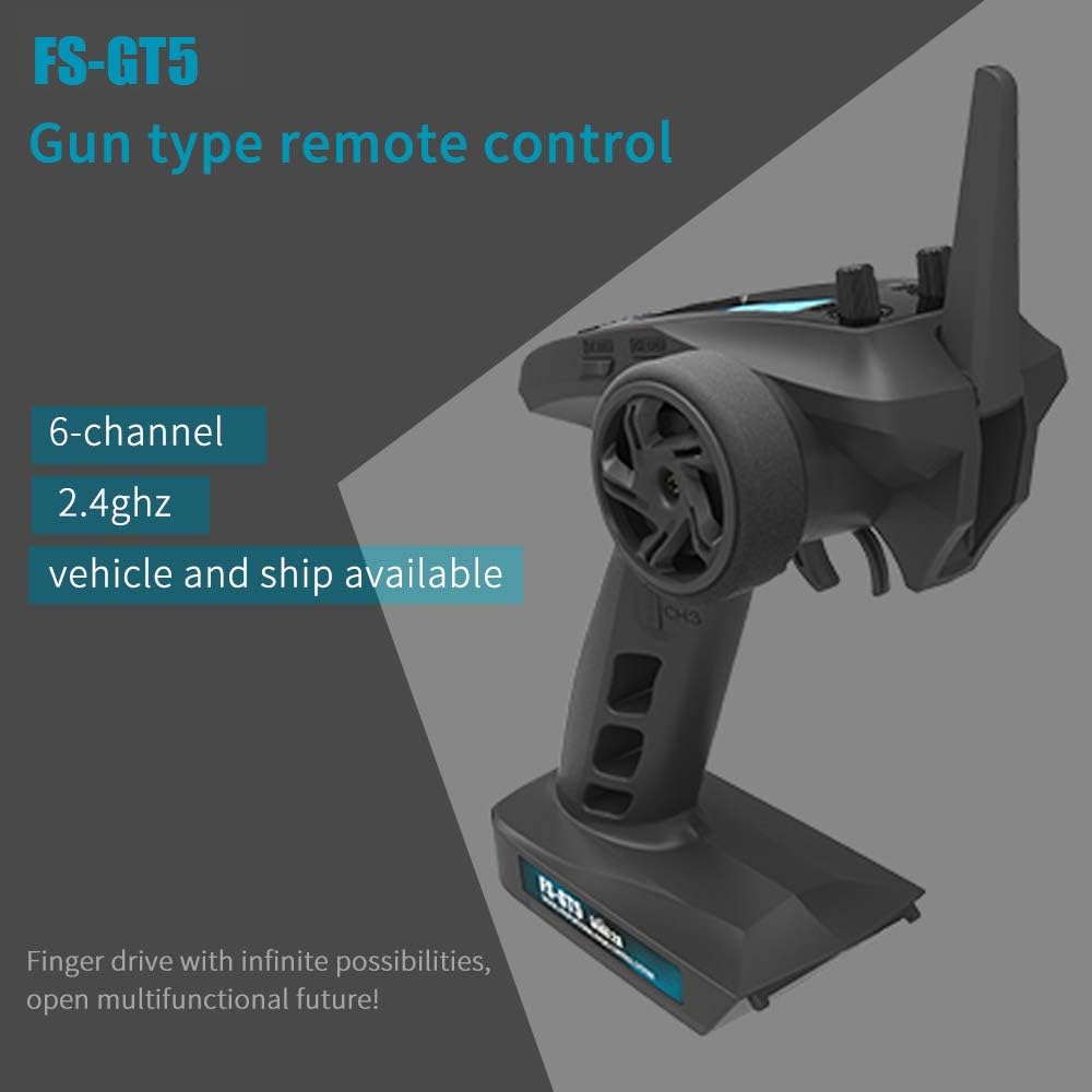 Flysky FS-GT5 RC Transmitter W/FS-BS6 Receiver, 2.4Ghz 6CH AFHDS2A System Radio Control for RC Car Boat [F.Safe Out
