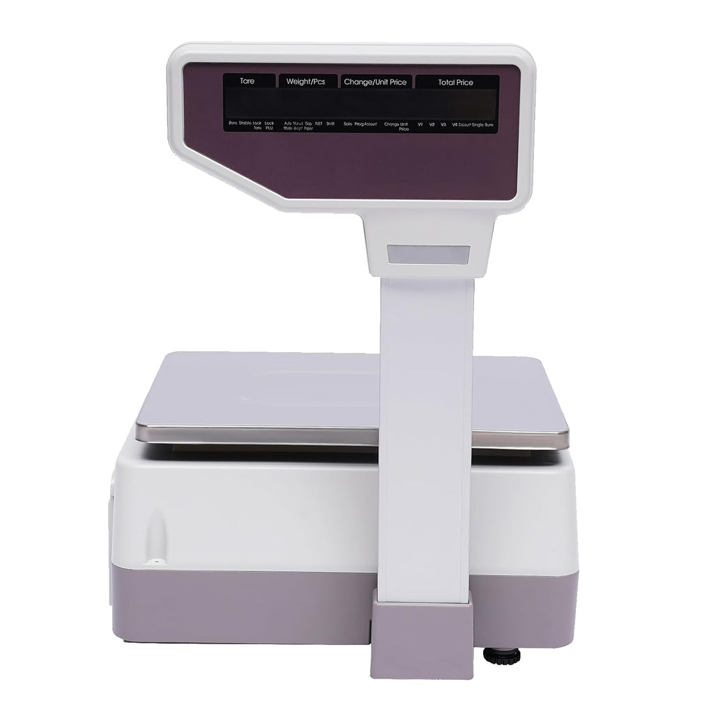 Label Printing Scale, 66.14 Lbs Commercial Electronic Price Computing Scale Digital Weight Price Scales LCD Digital