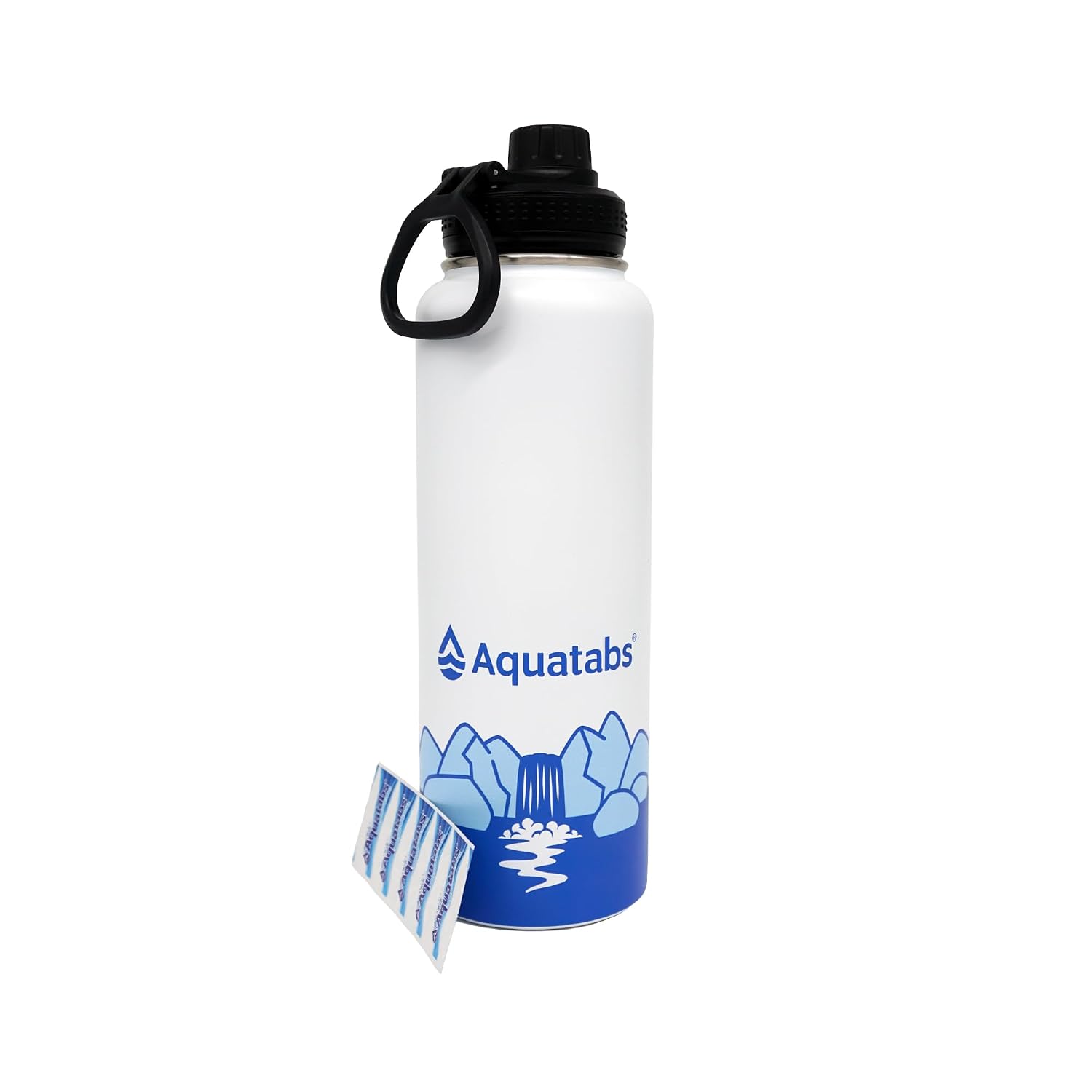 Insulated Stainless Steel Bottle with 50 Purification Tablets | BPA-free purifier bottle alternative to filtered