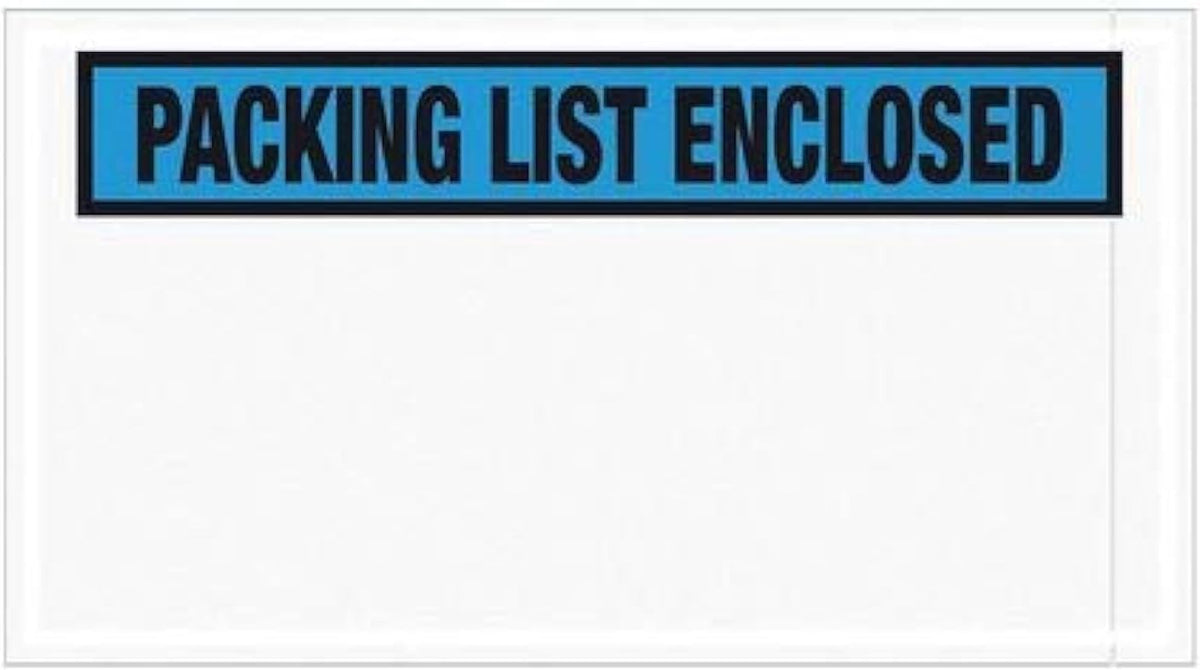5 1/2 x 10" Blue "Packing List Enclosed" Envelopes