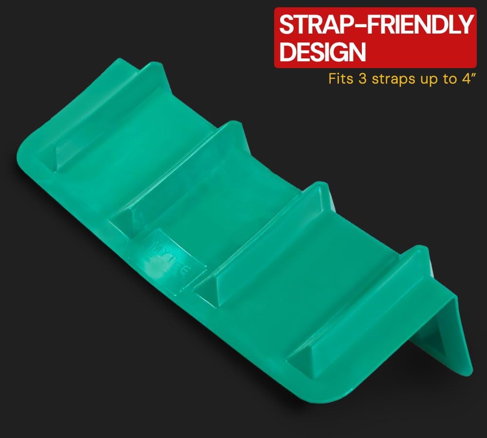 8"x8"x24" Green Flatbed Corner Protector - V Shaped Edge Guard for Tie-Down Winch & Ratchet Straps - Plastic Corner
