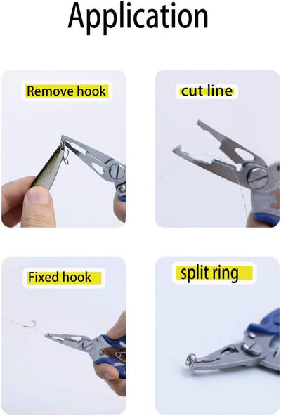 Fishing Pliers Stainless Steel Fish Hook Remover, Saltwater Resistant Fishing Braid Scissors Braided Line Cutter