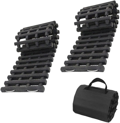 80CM 2PCS Tire Traction Mat, Portable Emergency Devices for Snow, Heavy-Duty Rubberized Emergency Car Recovery Snow