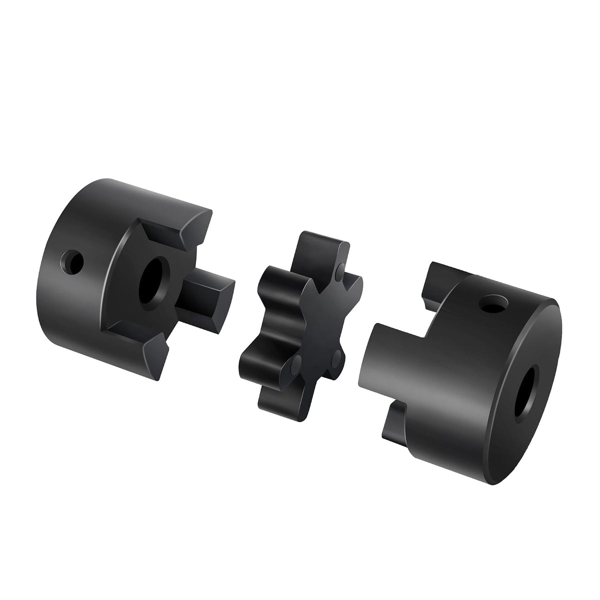 XiKe L075 Flexible L-Jaw Coupling 3/8" to 3/8" Bore with Keyway & Spider