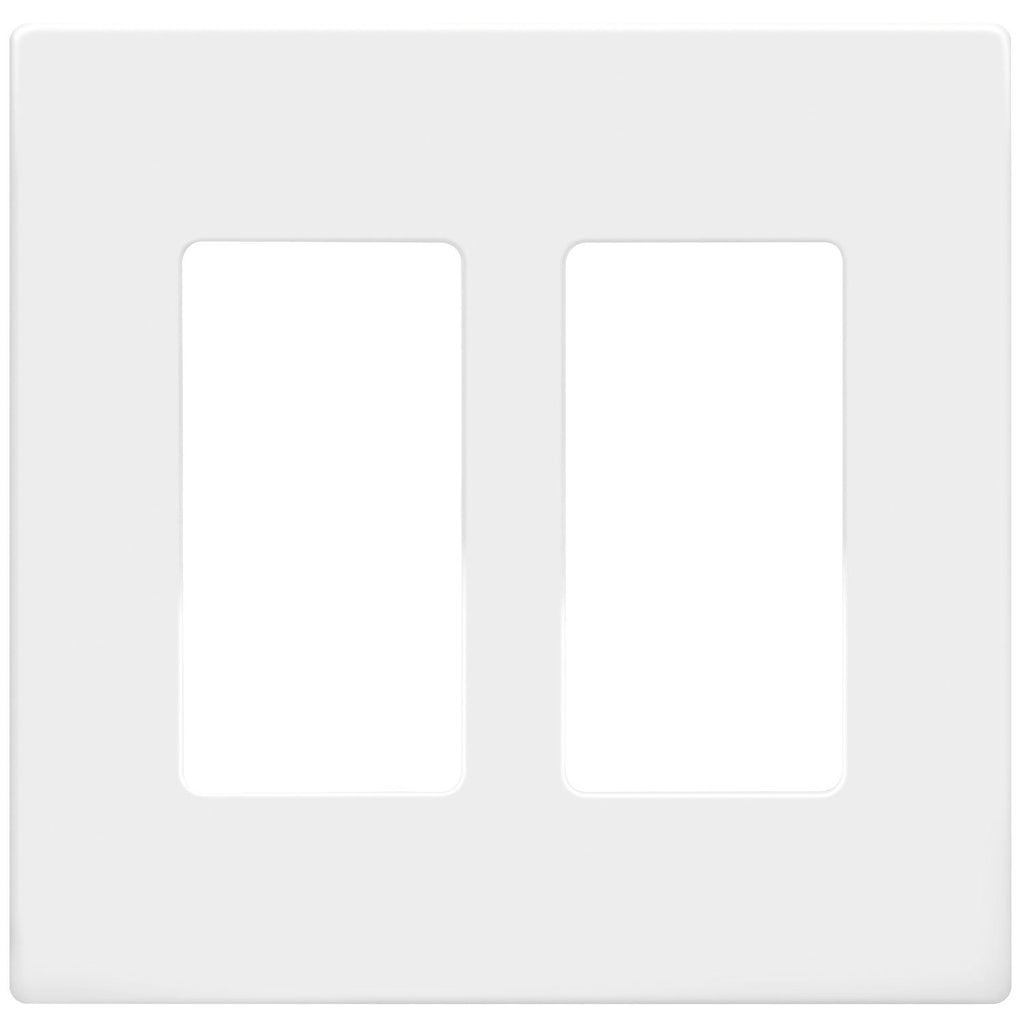 ENERLITES 2-Gang White Screwless Decorator Switch Outlet Wall Plate Cover