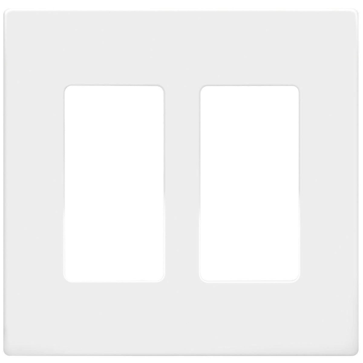 ENERLITES 2-Gang White Screwless Decorator Switch Outlet Wall Plate Cover