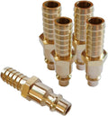 Beduan Solid Brass Air Hose Fittings 3/8" Barb Reducer Quick Connect Air Hose Fittings (Industrial Type D,5Piece)