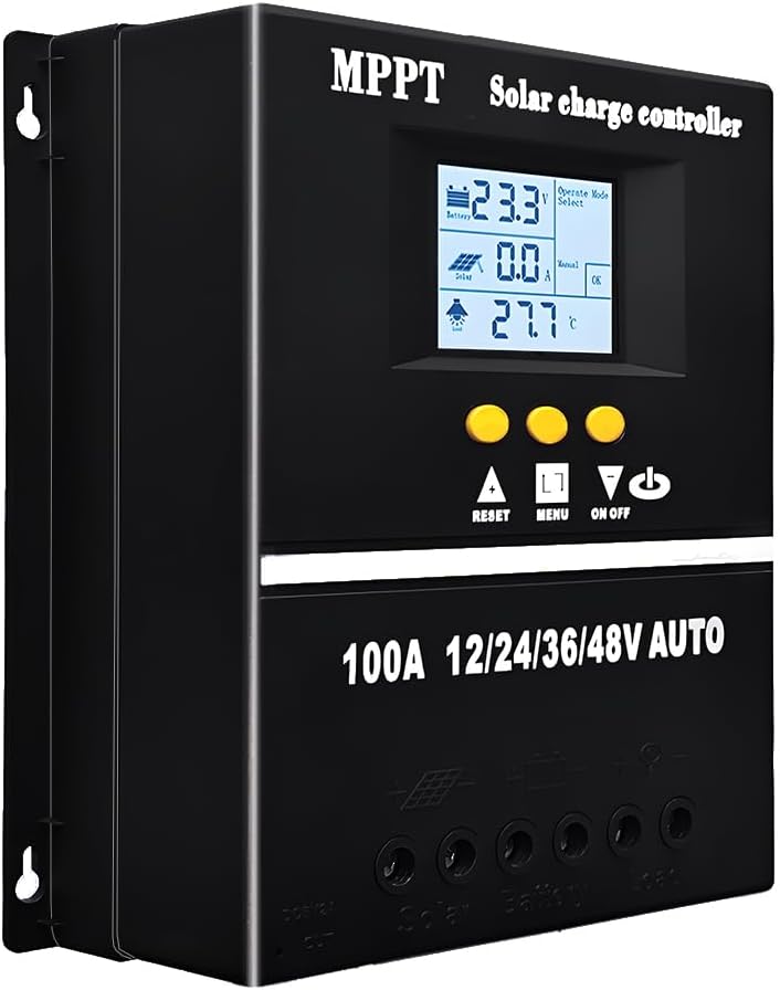60A MPPT Solar Charge Controller 12V 24V 36V 48V LCD Display Battery Intelligent Regulator Max 100V Input Dual USB