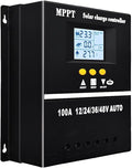 60A MPPT Solar Charge Controller 12V 24V 36V 48V LCD Display Battery Intelligent Regulator Max 100V Input Dual USB