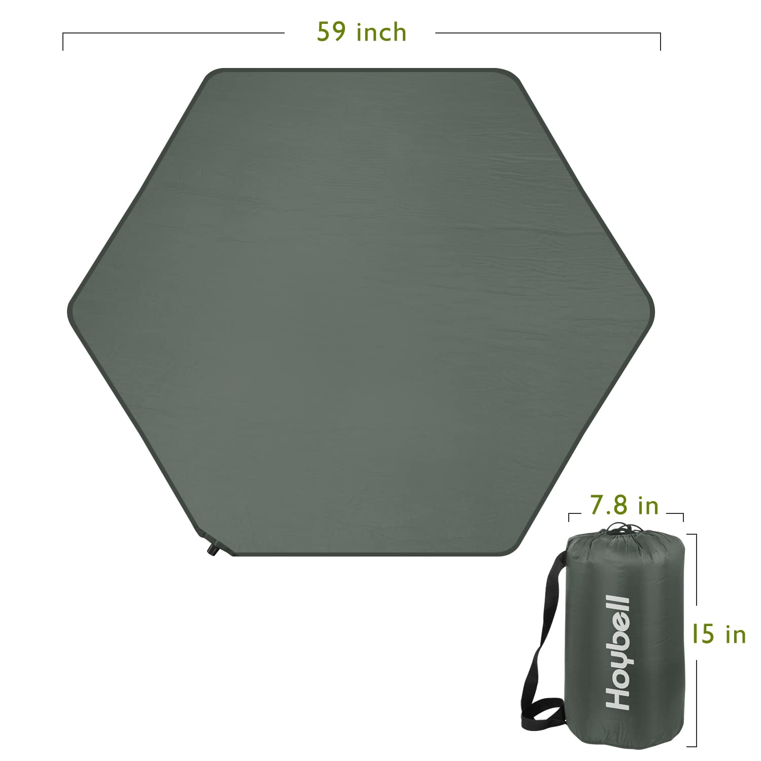 Hexagon Playpen Mat, Compatible with POP N GO Baby Playpen, 59 inch Self Inflating Playmat Pad, Baby Play Mat