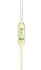 Volumetric Pipette, 20mL - Class A - Blue Markings - Yellow Coded - Borosilicate Glass