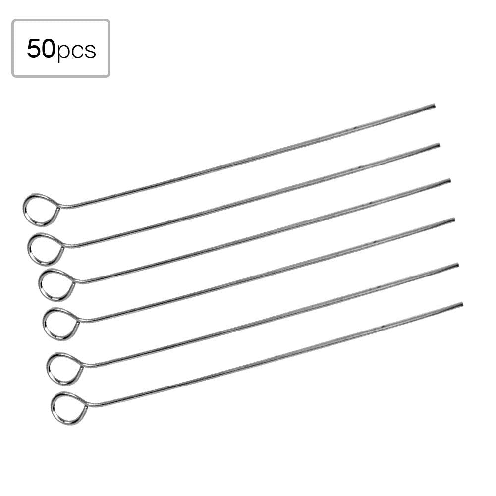 50 Pcs Inoculating Loop, Loops Lab, Mycology Reusable Nichrome Inoculation Needle Tip Loop Holder for Lab Bacterial