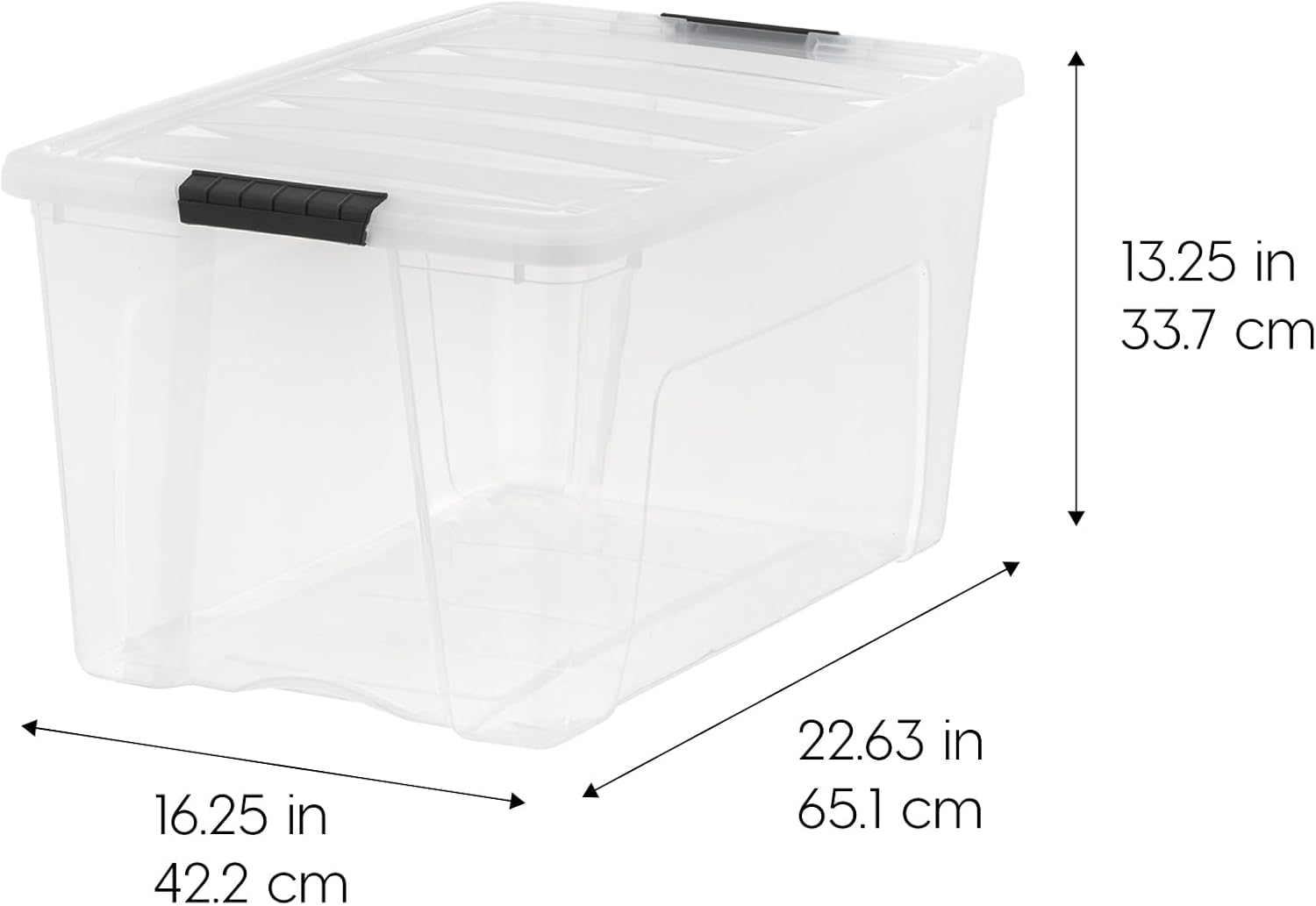 72 Qt Stackable Plastic Storage Bins with Lids, 6 Pack - BPA-Free, Made in USA - See-Through Organizing Solution
