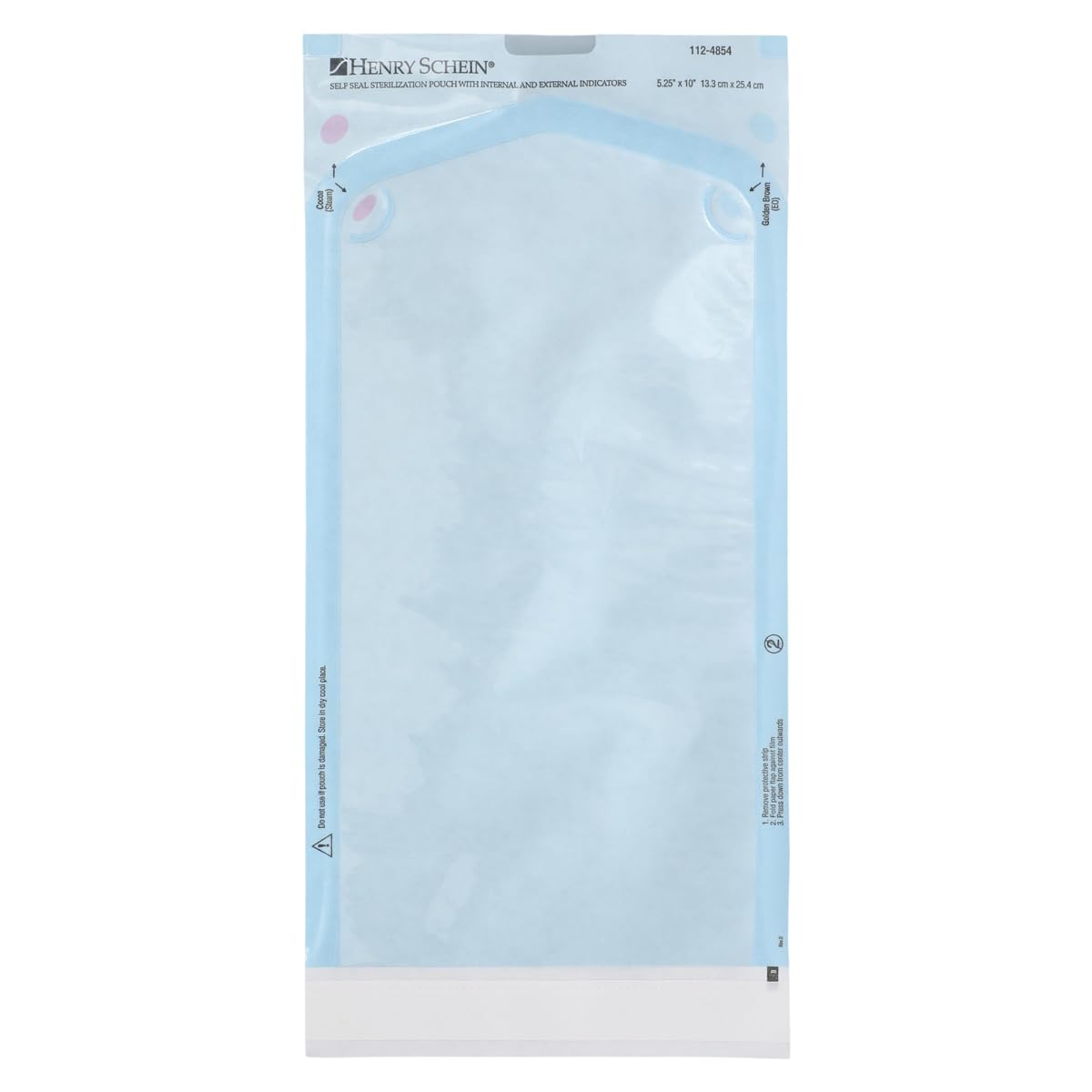 Self-Sealing Sterilization Pouches, 5.25" x 10", 200 Ct | Medical-Grade Paper, with Indicator, Built In Color Change
