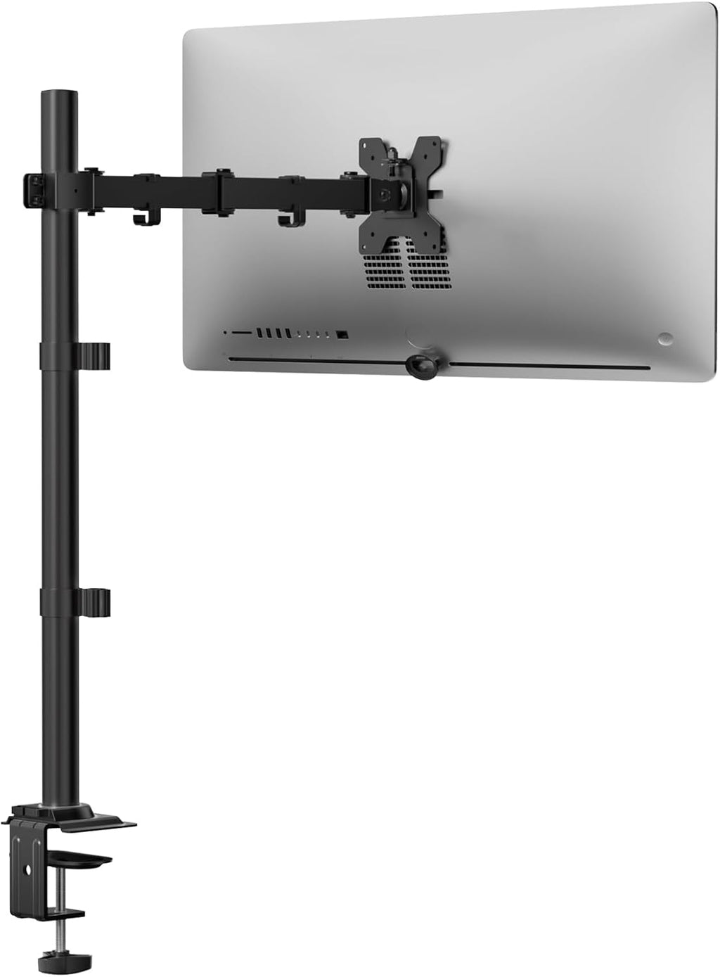Tall Monitor Arm Mount for Desk for 13-34 inch Screens, 22 lbs per Arm | Single Extra Tall Monitor Mount, Full Motion