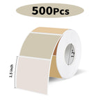 1.5 Inch Square Thermal Label Printer Stickers, Beige Gradient Self-Adhesive Direct Thermal Labels Stickers
