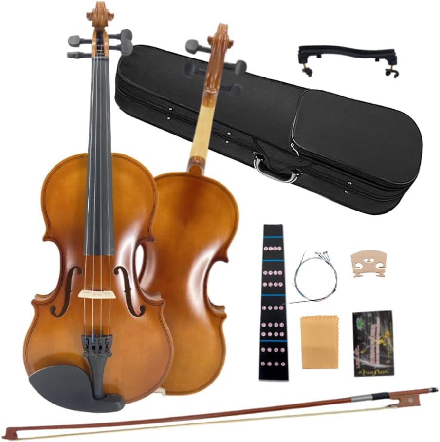 4/4 Violin Kit for Beginners - Perfect for School Orchestra & Daily Practice, Solidwood Maple/Basswood Construction