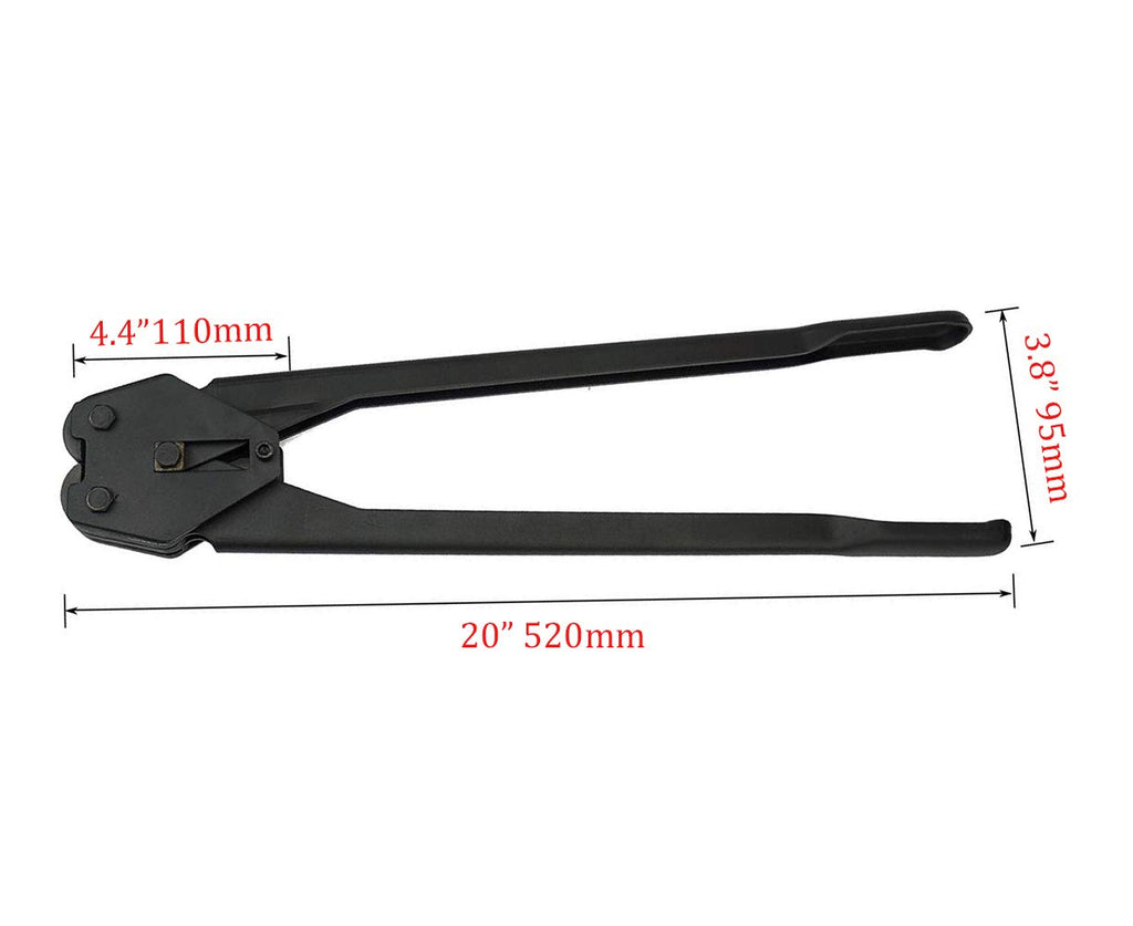 Strapping Sealer for Both Poly & Polyester Strap, Strength Saving Heavy Duty Manual Banding Tool for 1/2" - 3/4"