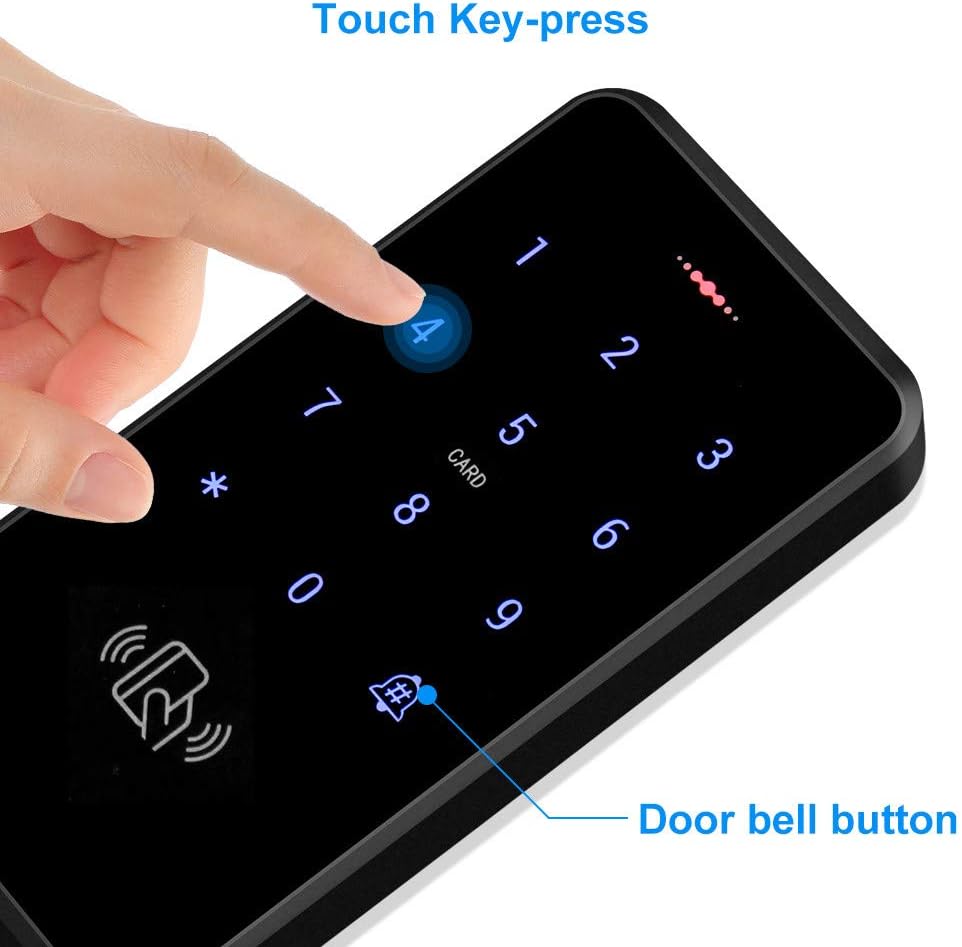 Outdoor Door Access Control System Kit IP68 Waterproof RFID Keypad Card Reader + Power Supply + Door Exit Button
