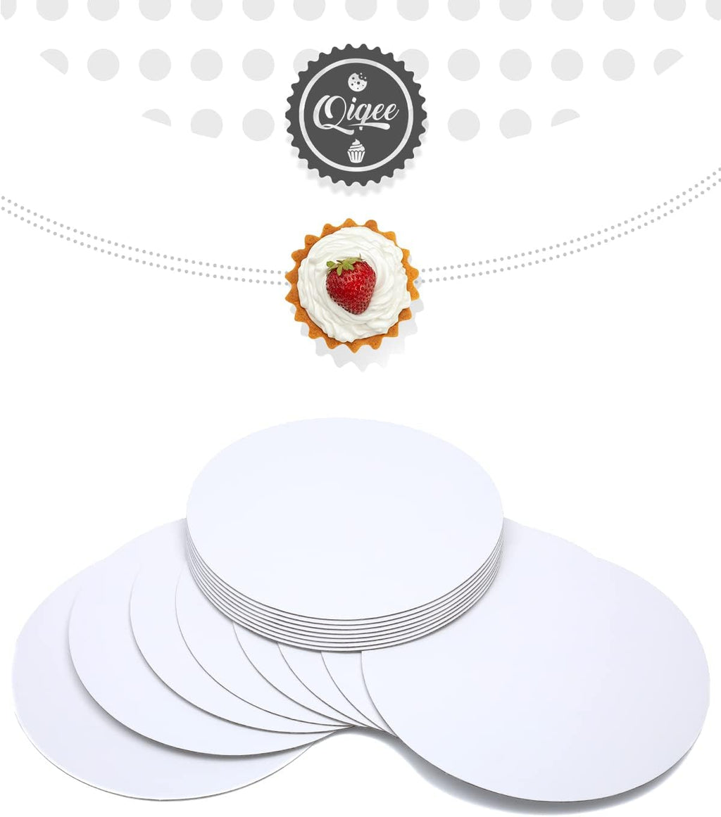 8 Inch White Cake Boards Round 40-Packs Circles Rounds Base Food-Grade Cardboard Cake Plate(Thinner But Stronger)