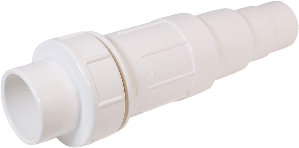 Midline Valve 567SD012 Heavy Duty PVC Repair Coupling; Expandable Pipe Fitting; 1/2''; White Plastic