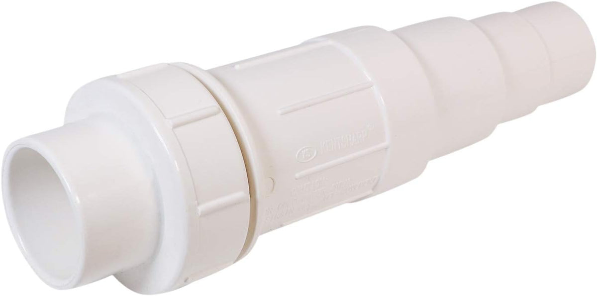 Midline Valve 567SD012 Heavy Duty PVC Repair Coupling; Expandable Pipe Fitting; 1/2''; White Plastic