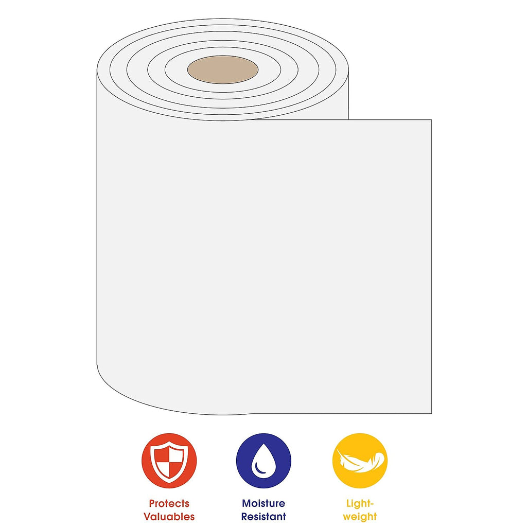 Polyethylene Parcel Ready Air Foam Roll, 350' L x 12" W x 1/8" H, White (FWUPS18S12)