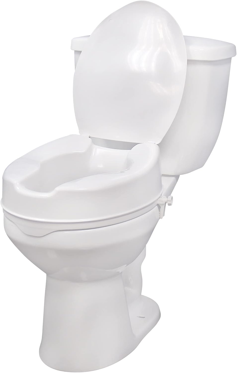 Raised Toilet Seat with Lock and Lid, Standard Seat, 4"