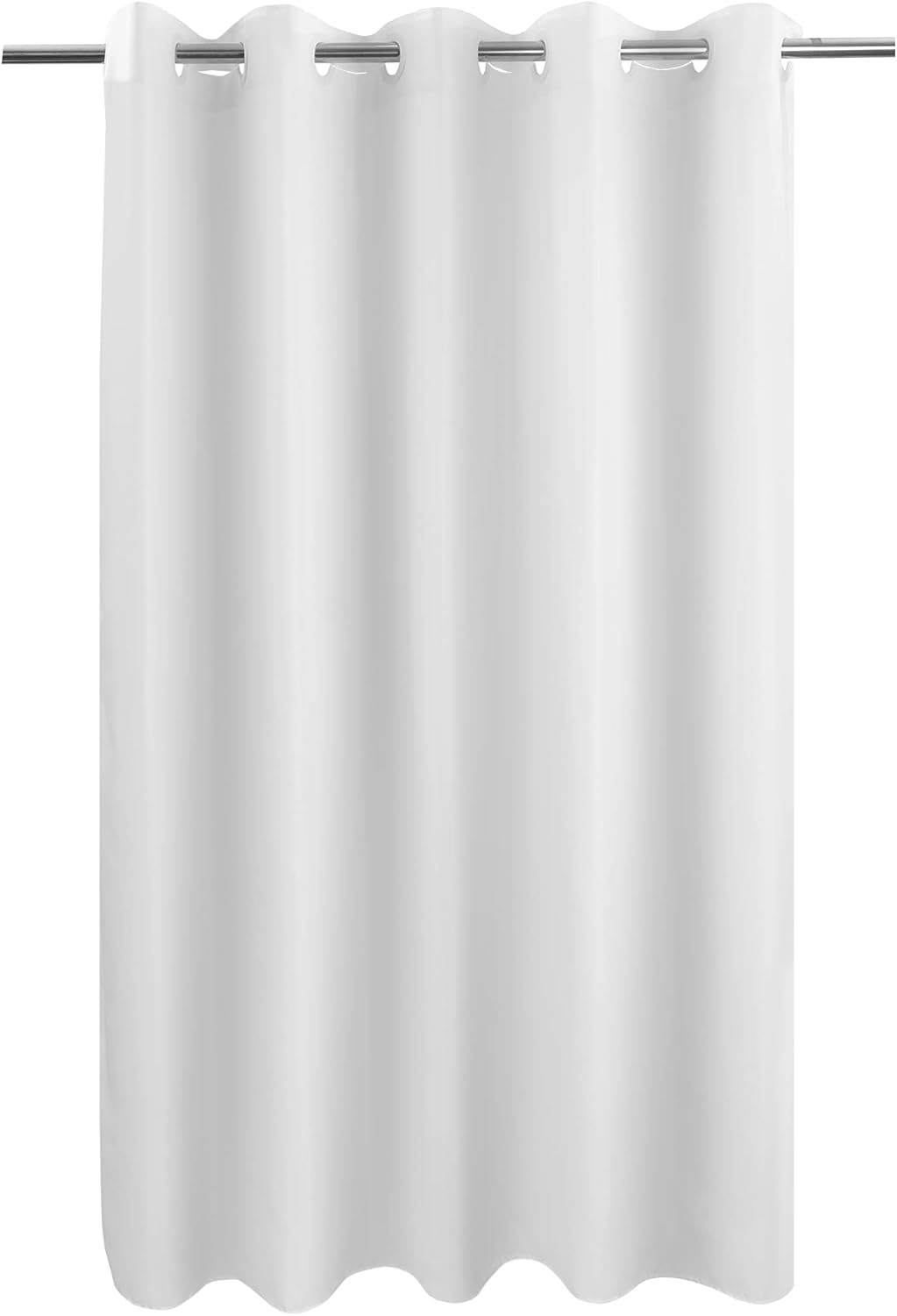 No Hook Hotel Cloth Shower Curtain White, Standard Size | Waterproof Microfiber, Bottom Magnets, Soft Washable Fabric