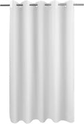No Hook Hotel Cloth Shower Curtain White, Standard Size | Waterproof Microfiber, Bottom Magnets, Soft Washable Fabric