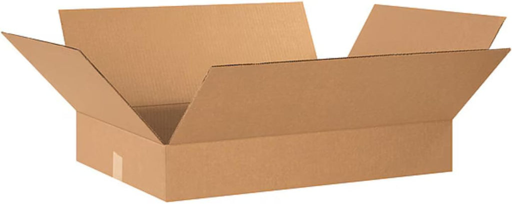 Flat Shipping Boxes 10"L x 10"W x 4"H (25 Pack) | Corrugated Cardboard Single-Wall Small Kraft Boxes for Moving
