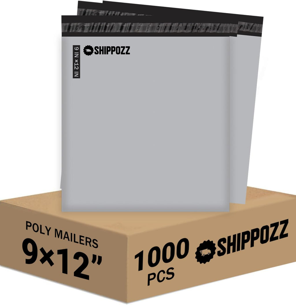 9x12 Poly Mailers 1000 Pack, Durable Waterproof Polymailers for Shipping Clothes, Self Seal Mailing Bags for Small