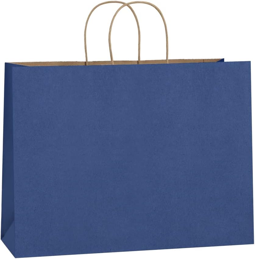 Kraft Paper Bags with Handles 16x6x12 Inch Large 100 Pack Bulk