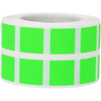 Fluorescent Green 1/2" Inch Square Adhesive Labels 1,000 Color Coding Dot Stickers for Efficient Inventory