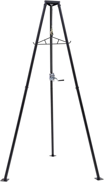 9' Steel Tripod Game Hoist with Gambrel & 500 lbs. Capacity for Skinning, Cleaning or Moving Game, 3-Point Design for