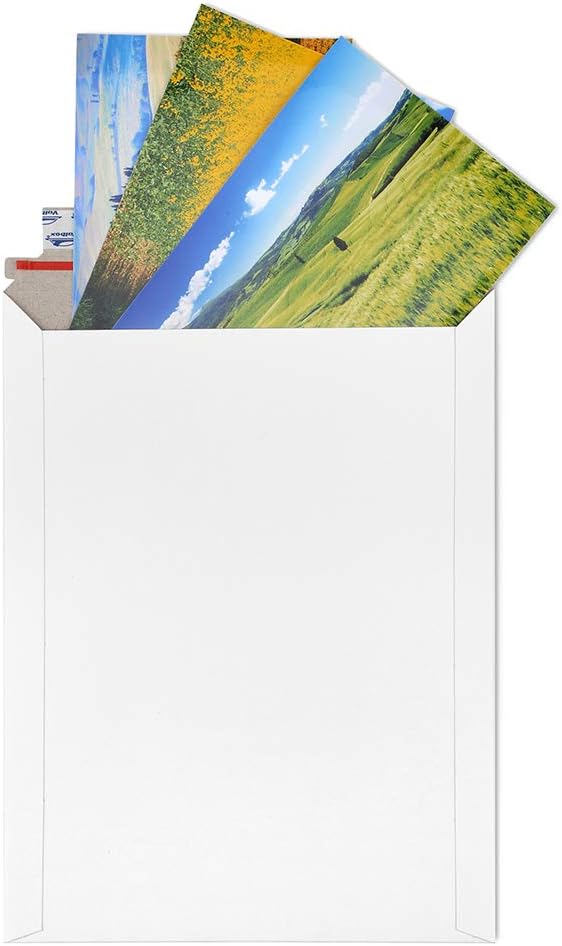 9x11.5 Self Seal Photo Document Mailers 25 Pack Stay Flat White Cardboard Envelopes, 9.25 x 11.75 Inches