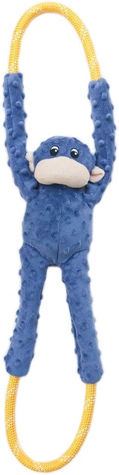 RopeTugz Durable Dog Pull Rope Toy - Blue Monkey