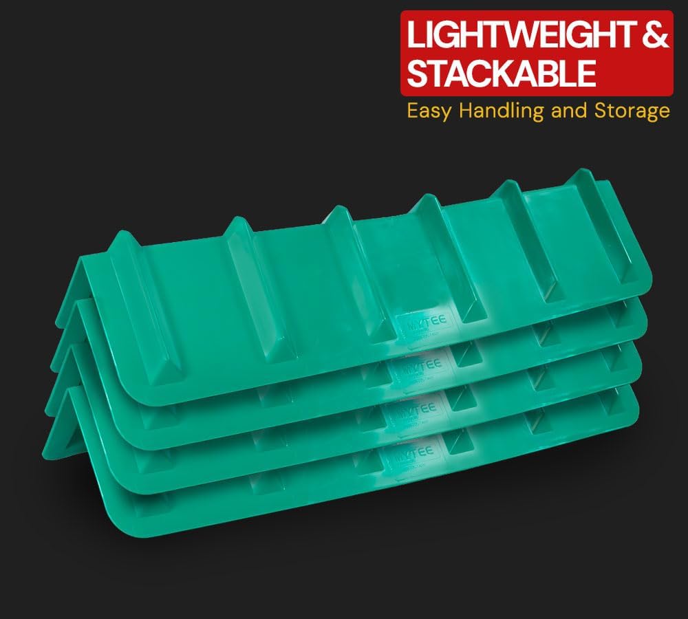 8"x8"x36" Green Flatbed Corner Protector - V Shaped Edge Guard for Tie-Down Winch & Ratchet Straps - Plastic Corner