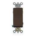 Leviton 20 Amp, 120/277 Volt, Decora Plus Rocker 3-Way AC Quiet Switch, Commercial Grade, Back and Side Wired, Self Grounding, 5623-2, Brown