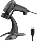 Barcode Scanner with Stand USB Wired Inventory 2D 1D QR Code Scanner with Automatic Hands-Free Scanning Barcode