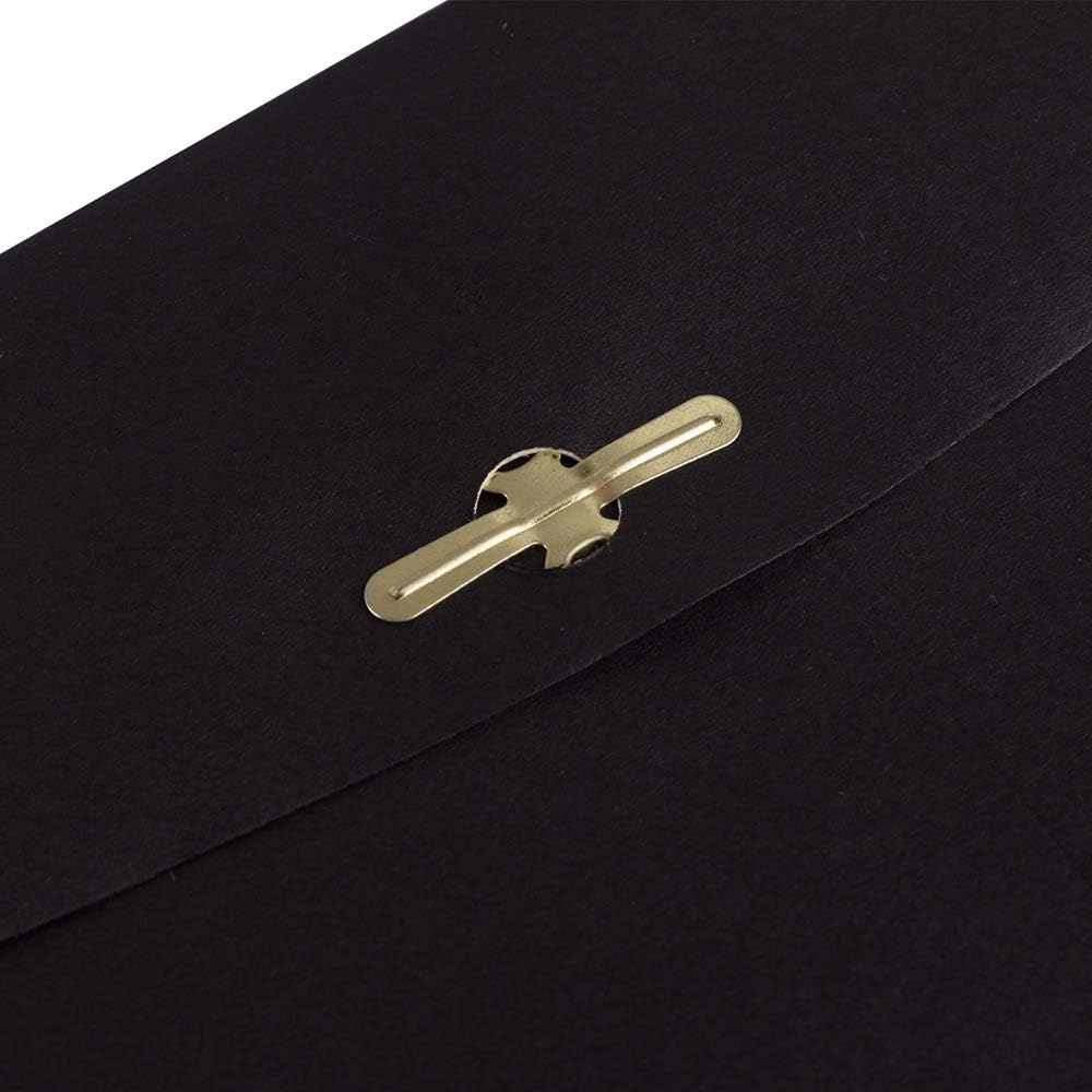 6 x 9 Open End Catalog Envelopes with Clasp Closure - Black - 10/Pack