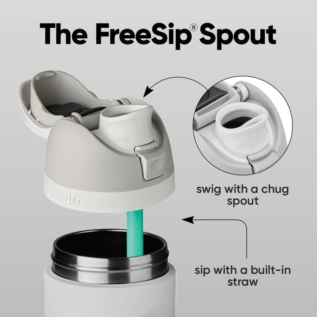 FreeSip Stainless Steel Water Bottle 24 oz Shy Marshmallow