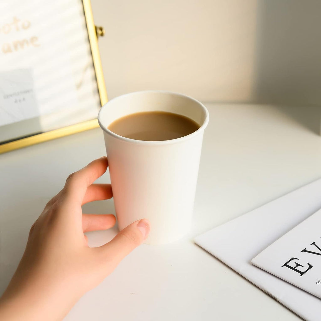 Coffee Cups 12 oz, 100 Pack Disposable Paper Cups