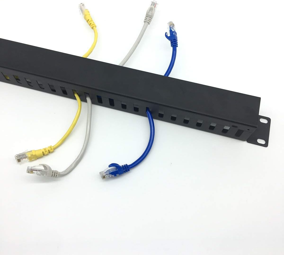 2 Pack 1U 19 Inch Cable Manager Horizontal Rack Mount 24 Slot