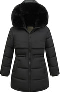 Girl's Winter Long Coat Parka Warm Hooded Puffer Jackets | Waterproof Polyester, Windproof Full Zipper, Ribbed Cuffs