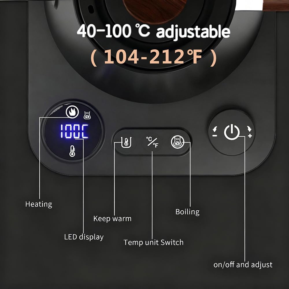Gooseneck Electric Kettle,Pour Over Kettle for Coffee and Tea,Intelligent Temperature Control,Quick Heating,Keep Warm