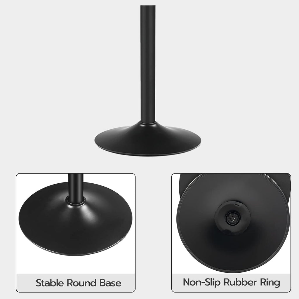Bar Table, Height-Adjustable Round Pub Table 27-35.4 Inches, Cocktail Table with Sturdy Base, Modern Style, Easy to