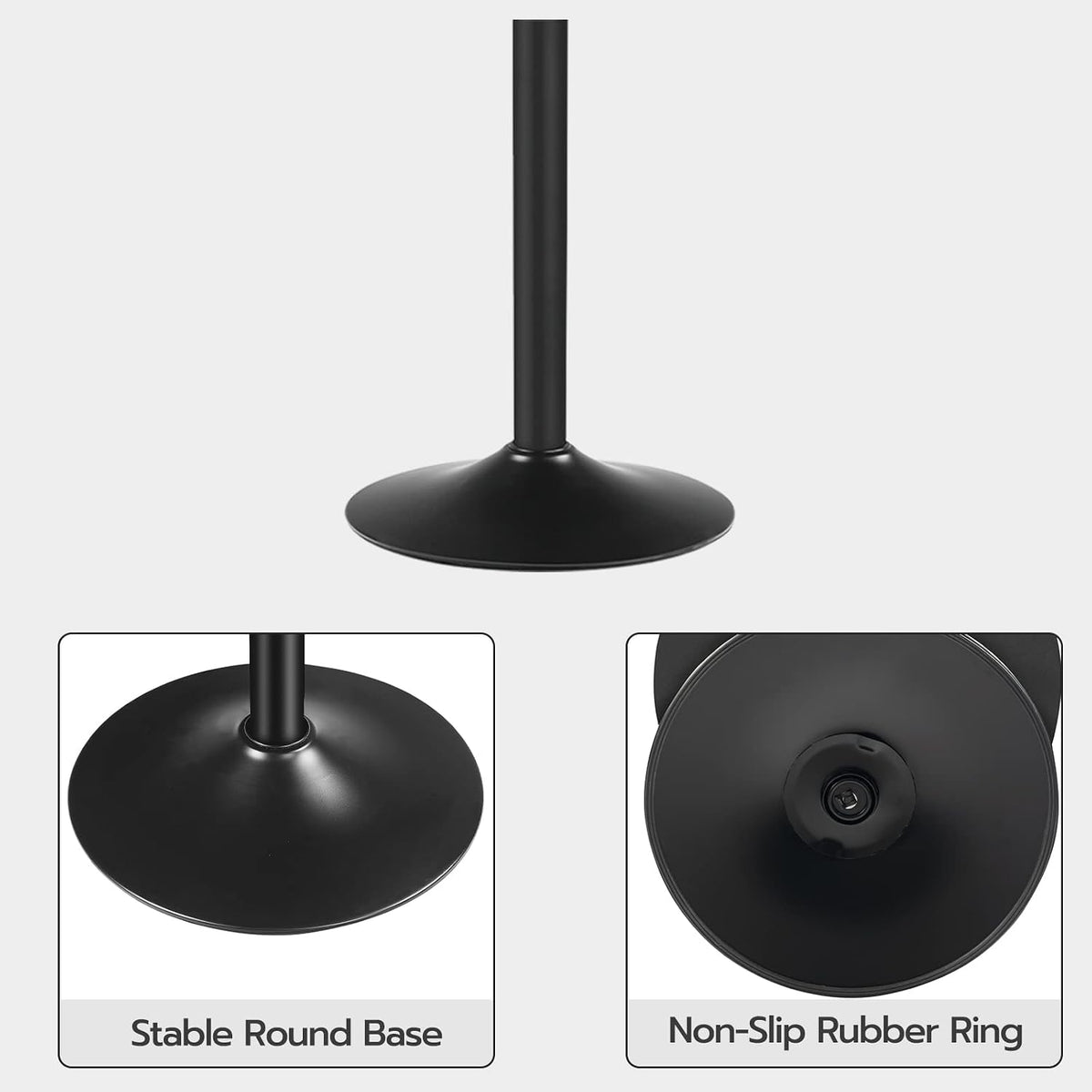 Bar Table, Height-Adjustable Round Pub Table 27-35.4 Inches, Cocktail Table with Sturdy Base, Modern Style, Easy to